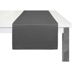 Tischläufer ADAM "Uni Collection" Gr. 1, grün (olivgrün), B:50cm L:150cm, Bio-Baumwolle, Tischdecken