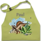 Kinderschürze Schürze Kinder Jungen Mädchen - Dinosaurier Geschenk Dino Geschenke Dinos I - 7-14 Jahre - Hellgrün - kinderkochschürze tier name kinderkochschürzen kinderbackschürzen tieren - 7-13 Jahre