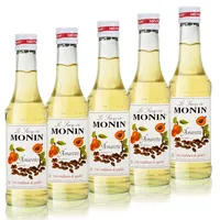 5x Monin Amaretto Sirup, 250 ml Flasche