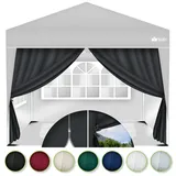4x Seitenwand Schwarz Für Pavillon 3x3m & 3x6m Faltpavillon Seitenteile Wasserabweisend Seitenfenster & Reißverschluss Seitenwände Für Gartenzelt Partyzelt - Tillvex