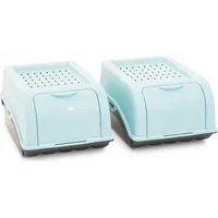 Novaliv 2x Klein 3,5 L Zwiebeltopf türkis light Zwiebelbox