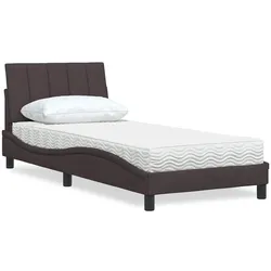 Bett mit Matratze – Dunkelbraun, 90x200 cm – Stilvoll & gemütlich für erholsamen Schlaf