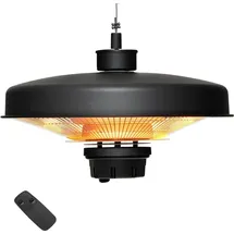 Goplus Deckenheizstrahler, Infrarotstrahler Terrasse mit Elektroheizung 2000W, Elektrischer Heizstrahler mit Fernbedienung, Überhitzungsschutz, Te... - Schwarz