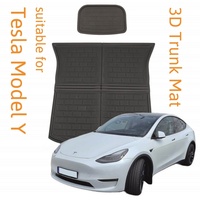 Trends4cents 3D Kofferraummatte + Unterbodenmatte passend für Tesla Model