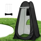 Charmofun Pop Up Duschzelt, Camping Toilettenzelt Umkleidezelt UV-Schutz, Mobile Tragbar WC Zelt mit Tragetasche, Camping Duschkabine für Outdoor (Schwarz)