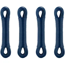Relaxdays Wäscheleine 4er Set, insg. 120 m, Wäscheseil mit Stahlkern, extra stark, drinnen & draußen, Wäscheschnur, blau