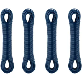 Relaxdays Wäscheleine 4er Set, insg. 120 m, Wäscheseil mit Stahlkern, extra stark, drinnen & draußen, Wäscheschnur, blau