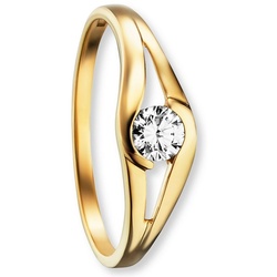 ONE ELEMENT Goldring Zirkonia Ring aus 333 Gelbgold, Damen Gold Schmuck goldfarben 60