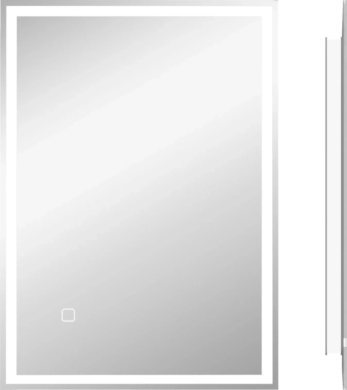 HOMCOM LED-Badezimmerspiegel Wandspiegel 80x60cm, beschlagfrei mit Touchschalter, IP44 für modernes Badezimmer   Aosom.de