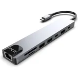 inca ITPC-7T Schnittstellen-Hub USB Typ-C 1000 Mbit/s Aluminium