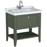 Vitra Valarte Waschtisch-Möbel-Set 65815 79,5x53x88cm, 1 Vollauszug, Korpus Vintage grün/Waschtisch weiß hochglanz
