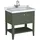 Vitra Valarte Waschtisch-Möbel-Set 65815 79,5x53x88cm, 1 Vollauszug, Korpus Vintage grün/Waschtisch weiß hochglanz