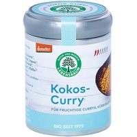 Lebensbaum Kokos-Curry, Bio-Gewürzzubereitung für fruchtige Currys, Gewürz-Mischung mit Kokos, Kürbis & Kurkuma für Suppen, Geflügel & Dips, 65 g