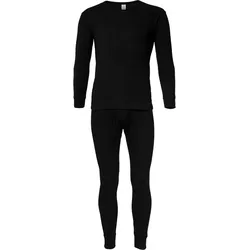 Thermounterwäsche Herren Set | Unterhemd + Unterhose | Innenfleece | Schwarz M