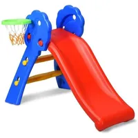 Rutsche Kinder Kinderrutsche mit Basketballkorb, Rutsche Indoor und Outdoor, Rutsche für Jede Jahreszeit 106 * 59 * 77 cm