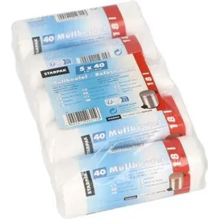 Papstar Müllbeutel, HDPE 18 l 52 cm x 46 cm weiss 12315