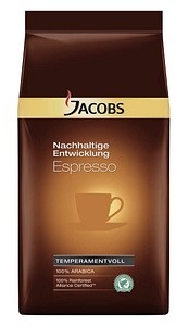 JACOBS Nachhaltige Entwicklung - Espresso Espressobohnen Arabicabohnen kräftig 1,0 kg