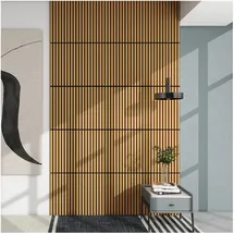 [neu.holz] Akustik-Wandpaneel Vang dunkelbraun 12 St. 60 x 60 cm