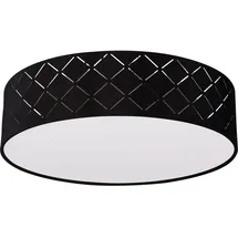 GLOBO RGB LED Deckenleuchte Textil schwarz gold, satiniert, Fernbedienung dimmbar, 2x 8,5w 806lm Warmweiß, Dxh 38x10 cm