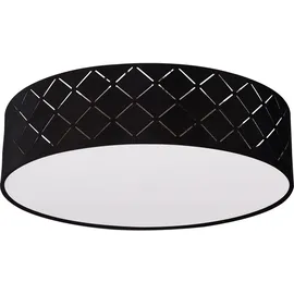 GLOBO RGB LED Deckenleuchte Textil schwarz gold, satiniert, Fernbedienung dimmbar, 2x 8,5w 806lm Warmweiß, Dxh 38x10 cm