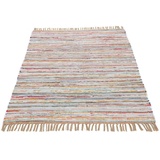 carpetfine Teppich »Kelim Chindi«, rechteckig, 6 mm, Flachgewebe Wendeteppich mit Fransen, Wohnzimmer