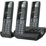 Gigaset Comfort 520A Trio - 3 Schnurlose DECT-Telefone mit Anrufbeantworter- Elegantes Design - Freisprechfunktion - Anrufschutz - Adressbuch mit 200 Kontakten, titan-schwarz [Deutsche Version]