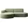 kaiser möbel Ecksofa Designer Modena Studio stoff Dicker Cord Poso Hellgrün, Links