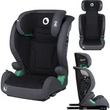 Lionelo Autokindersitz Igo i-Size ab 3 Jahren, bis 12 Jahren, ISOFIX oder gurtlose Befestigung in Fahrtrichtung - Grau - Grau