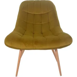 SalesFever Relaxsessel Toulon Samt 76 x 85 x 85,6 cm Gelb mit XXL-Steppung