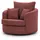 S-Style Drehsessel Ted Cord 107 x 94 x 0 cm Rot mit Kissen