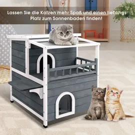 MCombo Katzenhaus 66 x 76 x 64 cm grau