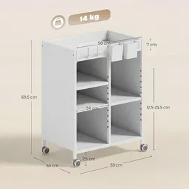 Homcom Bücherregal 53 x 34 x 69,5 cm Weiß