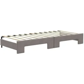 vidaXL Tagesbett Ausziehbar mit Schubladen Taupe 80x200 cm Stoff
