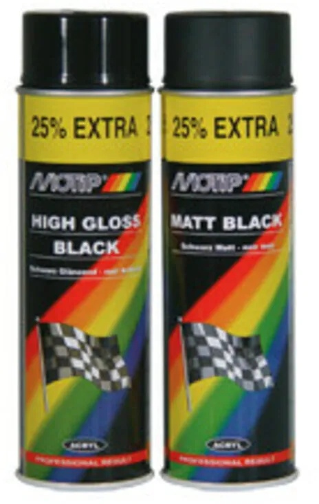 MOTIP-DUPLI MOTIP Matt Schwarz Satin Farbe - Spray 500 ml, schwarz