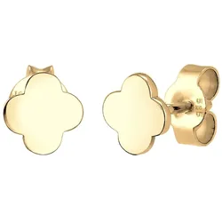 Elli PREMIUM Kleeblatt Glücksbringer 585 Gelbgold Ohrringe   Damen 