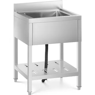Royal Catering Spültisch Spülbecken Edelstahlspüle Gastrospüle mit Regal Edelstahl 40x40x25,5cm