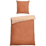 SCHIESSER Vinnie unifarben Terrakotta 135 x 200 cm + 80 x 80 cm