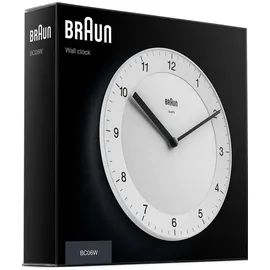 Braun Klassische analoge Wanduhr 20 cm BC06W Weiß
