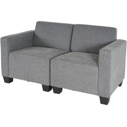Modular 2-Sitzer Sofa Couch Moncalieri, Stoff/Textil ~ grau