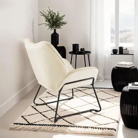 Tectake Sessel Kjeld Bouclé creme-weiß