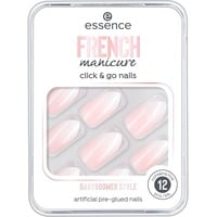 Essence FRENCH manicure click & go nails, French Maniküre, Nr. 02 babyboomer style, nude, Manicure, sofortiges Ergebnis, ohne Aceton, Alkohol, Parfüm (12 Stück)