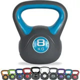 MSPORTS Kettlebell 2 – 20 kg inkl. Übungsposter Kugelhantel (8 Kg - Türkis)