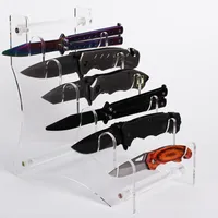 hhuxiue Messerständer, Messerhalter, Messer-Präsentationsständer, Messer-Vitrine, Sammlerstück, Messer-Präsentationsständer Tischmesser für (Transparent)
