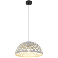 GLOBO Hängeleuchte Grau, schwarz, Metall, Textil 120 cm, Lampen - Leuchten, Innenbeleuchtung, Hängelampen, Esstischlampen