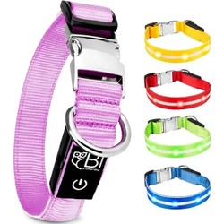 Petsation Leuchthalsband Hundehalsband pink L