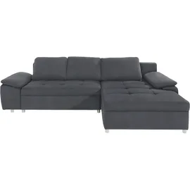 sit&more Ecksofa SIT & MORE "Labene L-Form", grau (dunkelgrau), B:270cm H:82cm T:90cm, Struktur fein (95% Polyester, 5% Polyamid);Luxus-Microfaser ALTARA NUBUCK (100% Polyester);Kunstleder SOFTLUX / Struktur (100% Polyester);Struktur (100% Polyester);Flachgewebe