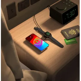 Twelve South ButterFly 2-in-1 MagSafe Ladegerät – Laden von iPhone, und Apple Watch, gleichzeitig – Dient als Displayständer – Rei... - Grau