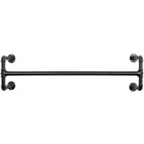Songmics Wandgarderobe HSR64BK schwarz Metall 112,0 x 29,3 cm
