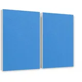 platino24 Akustikplatte 2er Set Rechtecke aus Basotect ® G+ mit Akustikfilz 825x550x50mm blau