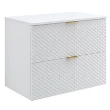 Badplaats Waschbeckenunterschrank Borneo 2 Schubladen 80 x 63 x 49 cm Weiß Matt